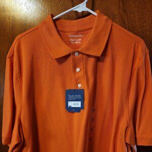 Men's XL Croft & Barrow Signature Orange Easy Care Short Sleeve Polo Shirt
